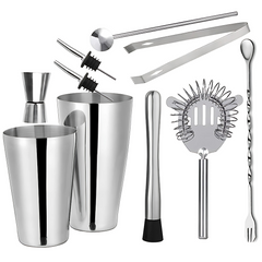 Sleek Steel Cocktail Shaker Kit