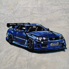 Trippy Racing Car Floor Rug