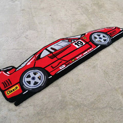 Trippy Racing Car Floor Rug