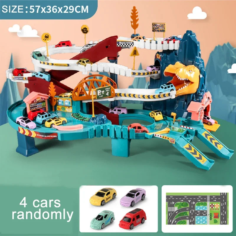 Dino Adventure Racing Rail Car Set