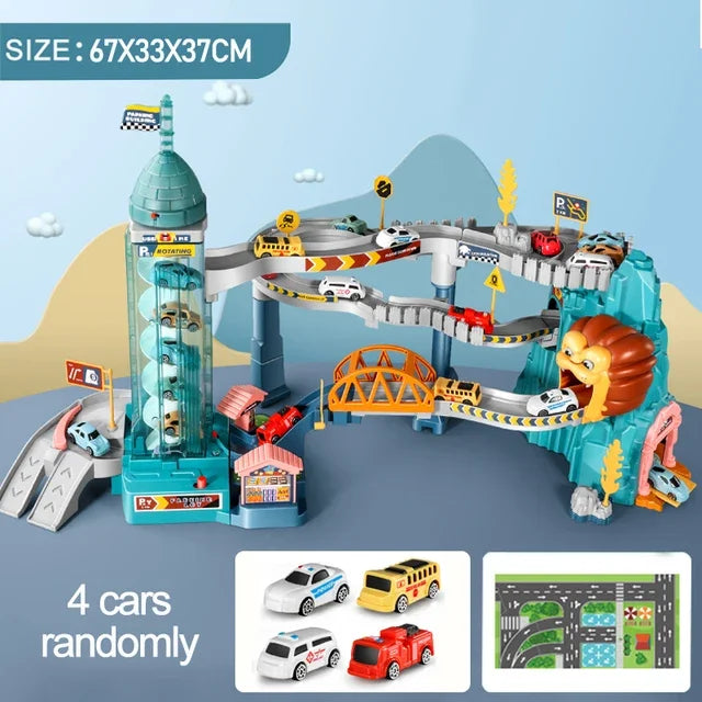 Dino Adventure Racing Rail Car Set