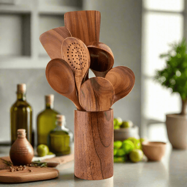 Premium Teak Kitchen Utensil Tools