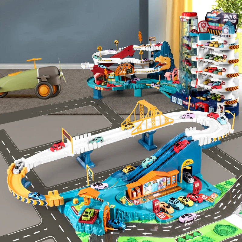 Dino Adventure Racing Rail Car Set