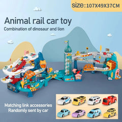 Dino Adventure Racing Rail Car Set